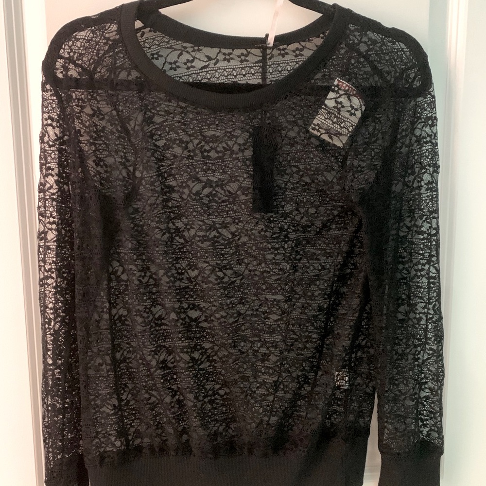 Poof Apparel, NWT, Black Lace Top